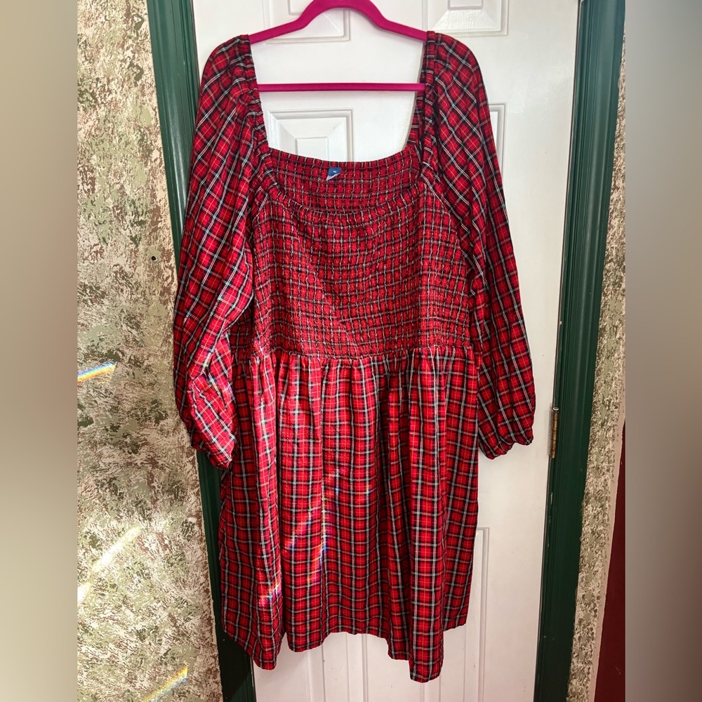 Old Navy Red Tartan Plaid Dress